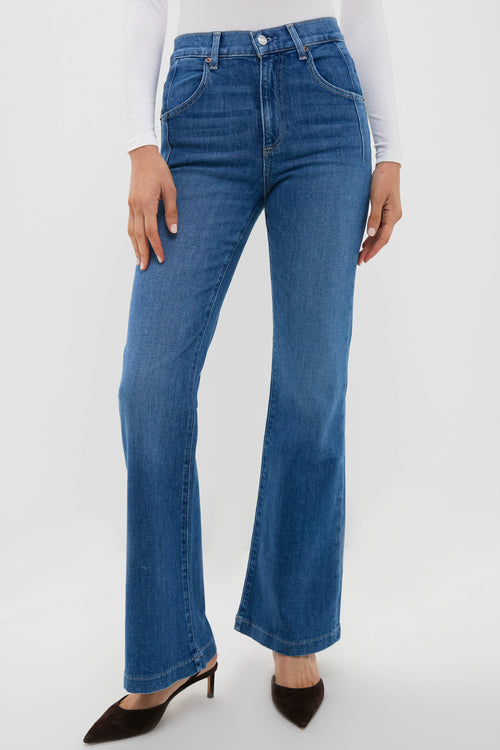 Bohemian Blue High Rise Farrah Flare