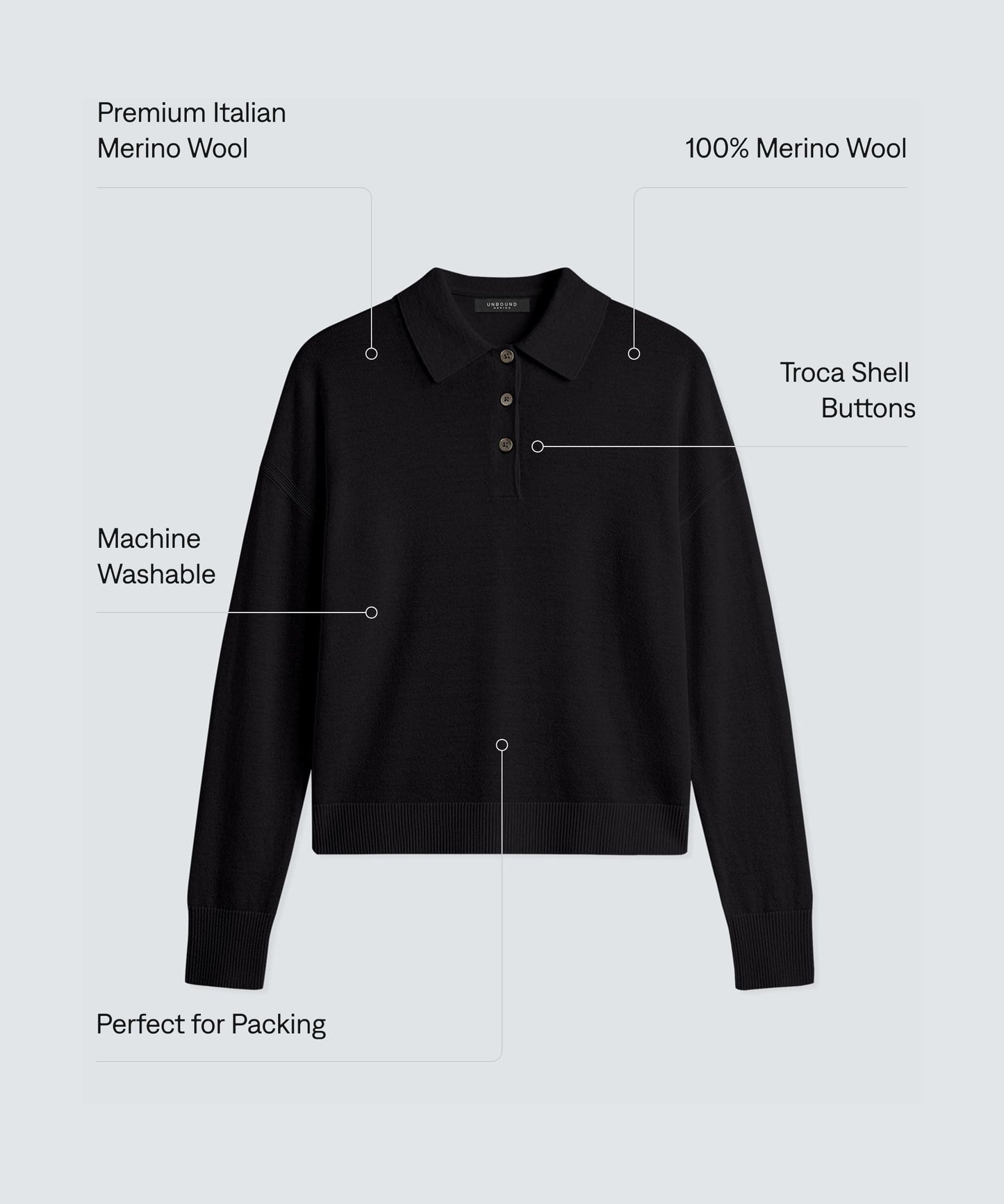 Women’s Long Sleeve Fine Knit Polo