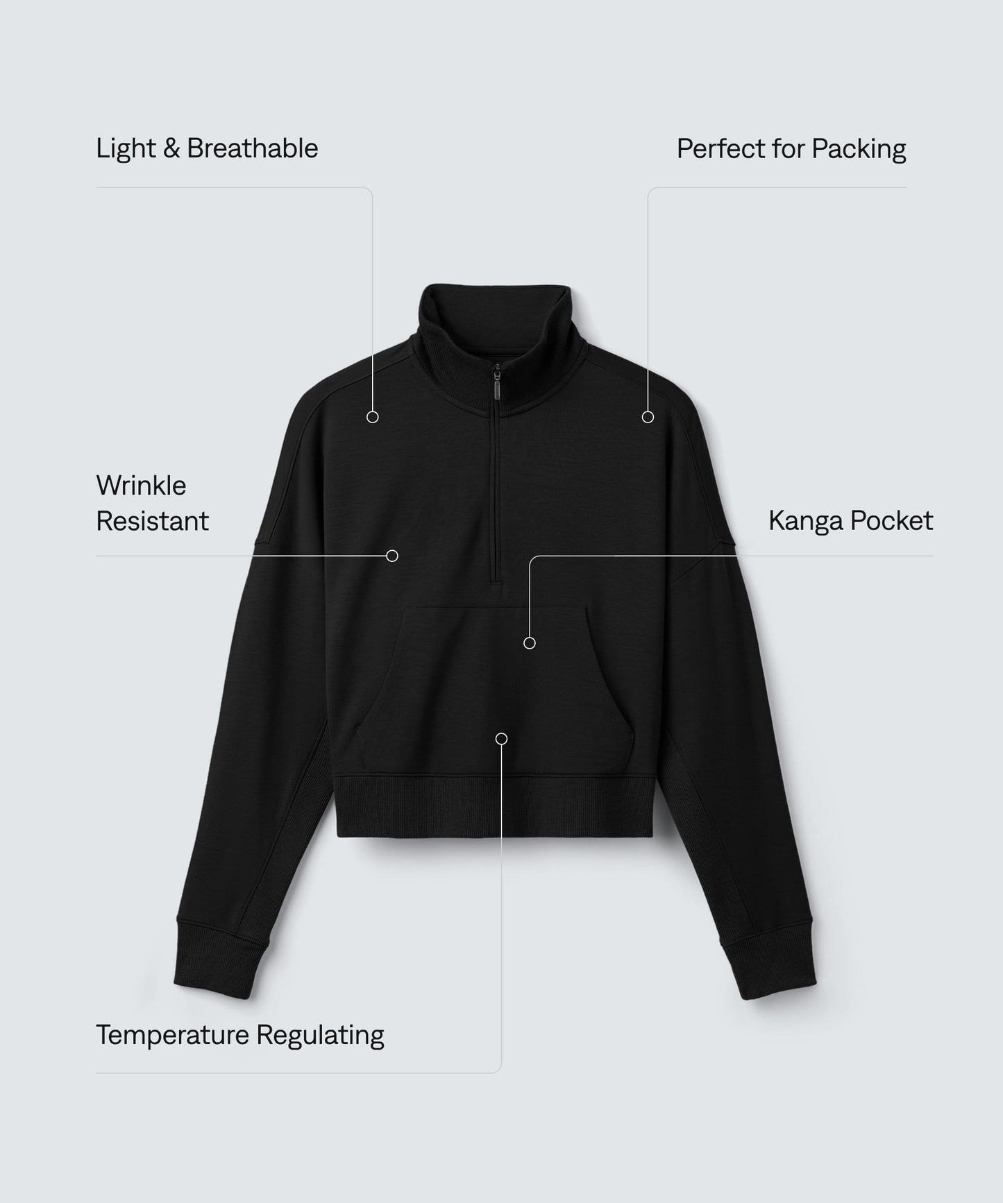 Women's Merino Cropped Quarter Zip