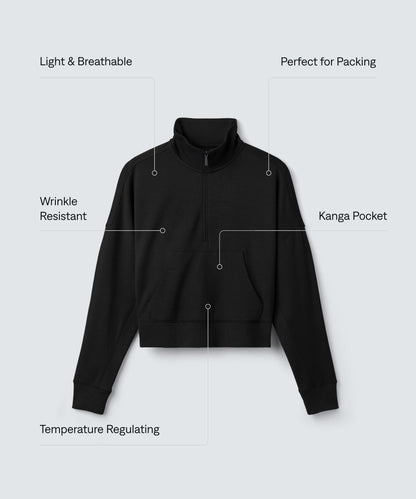 Women's Merino Cropped Quarter Zip
