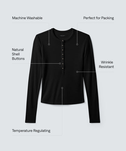 Women's Merino Rib Henley