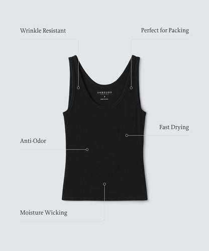 Women's Petite Merino Rib Scoop Neck Tank