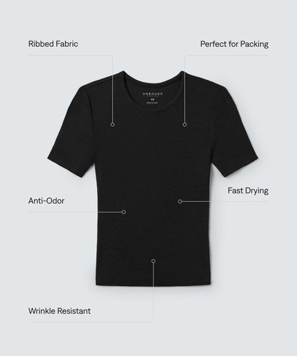 Women's Rib Fitted Crew Neck T-Shirt
