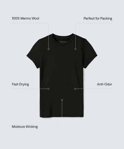 Women's Slim Merino Crew Neck T-Shirt
