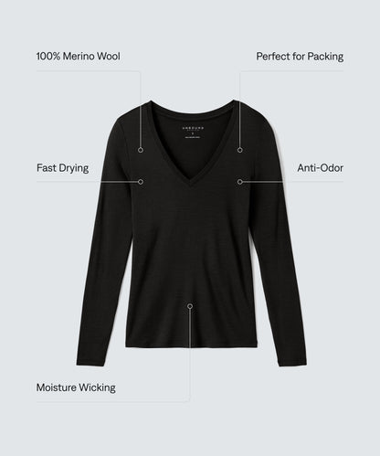 Women's Slim Merino Long Sleeve V-Neck