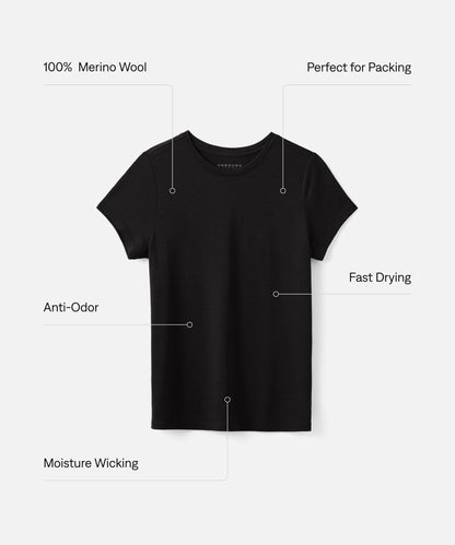 Women's Petite Merino Crew Neck T-Shirt