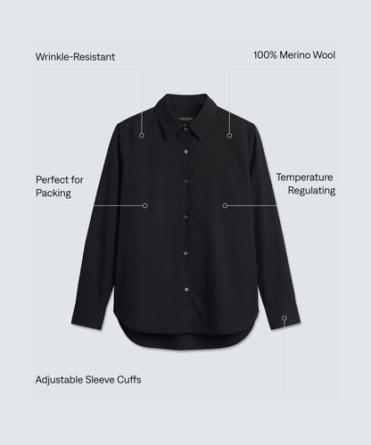 Women's Merino Poplin Button-Up