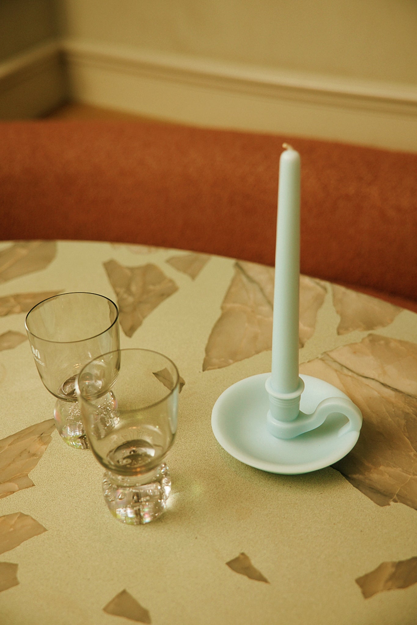 Blue Molded Soy Wax Candle