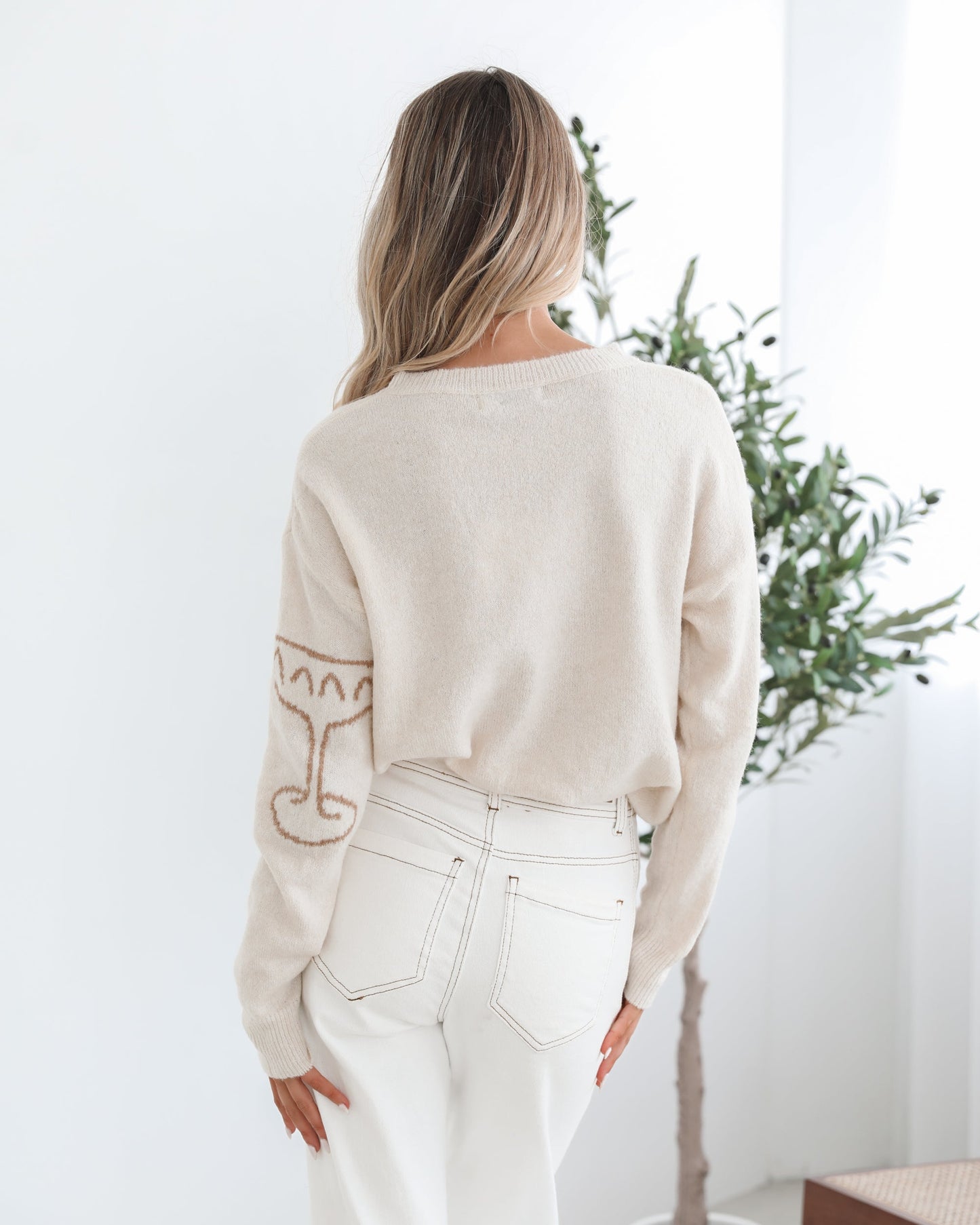 Zamarron Cream Print Knit | Women's Knit Jumper