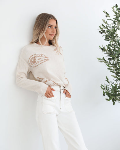 Zamarron Cream Print Knit | Women's Knit Jumper