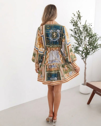 Zetian Dress - Multi Print | Women's Printed Shirt Dress