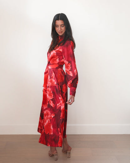 Zirella Red Floral Dress | Women's Floral Maxi Dress