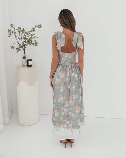 Zyrelise Dress - Mint Floral | Women's Floral Maxi Dress