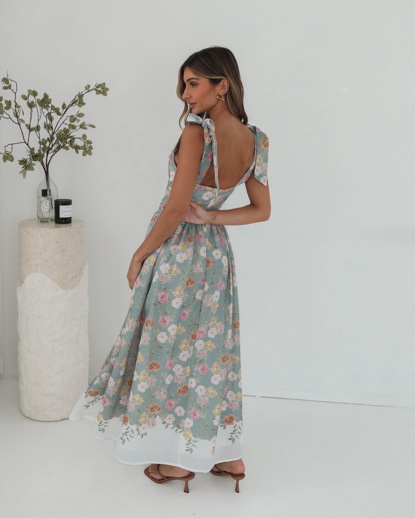 Zyrelise Dress - Mint Floral | Women's Floral Maxi Dress