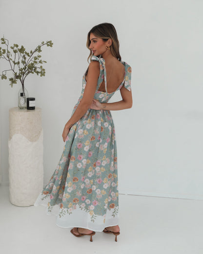 Zyrelise Dress - Mint Floral | Women's Floral Maxi Dress
