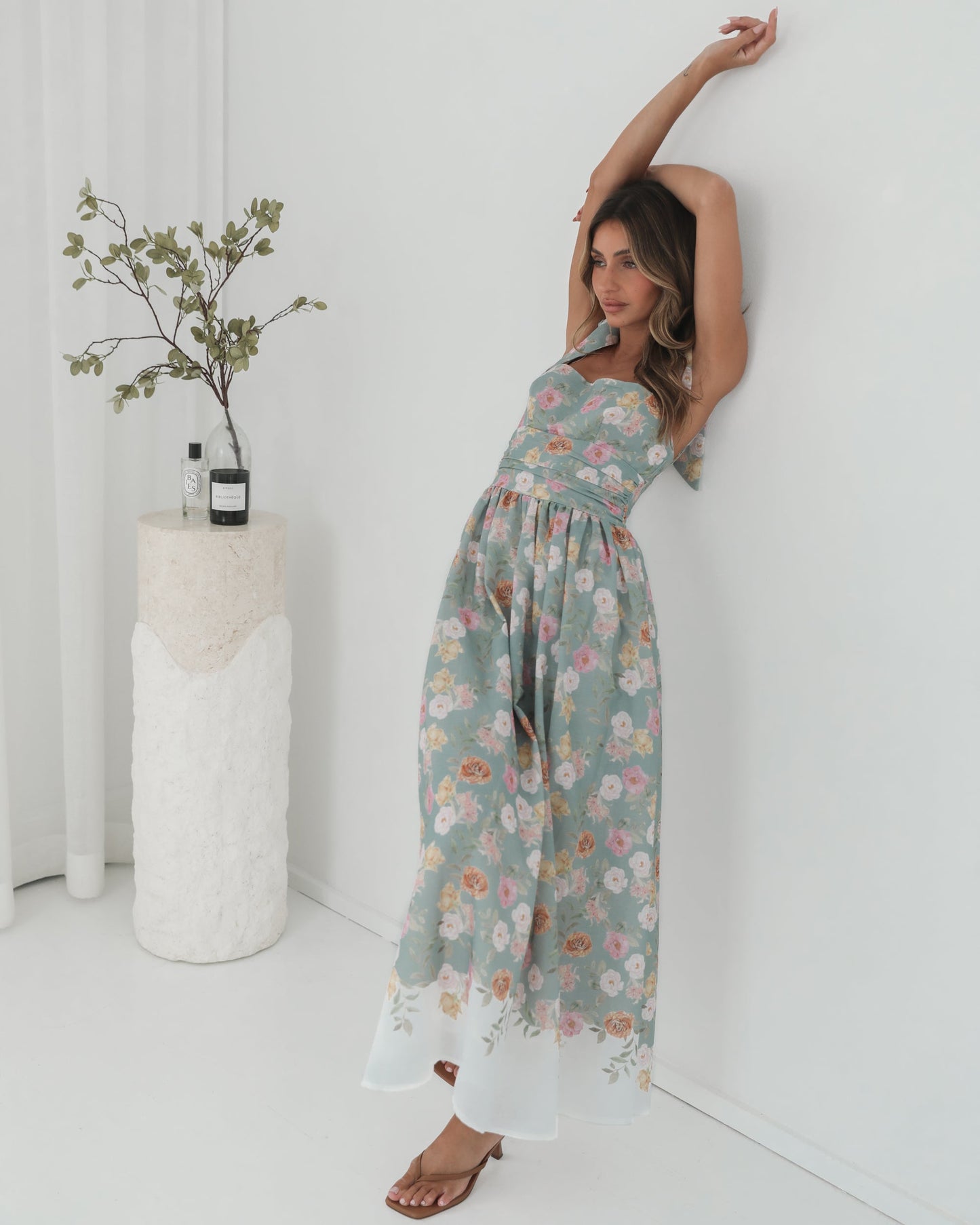 Zyrelise Dress - Mint Floral | Women's Floral Maxi Dress
