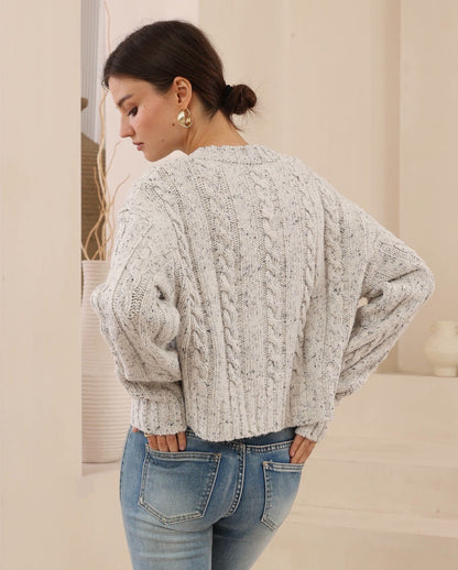 Zyrenia Grey Cardigan | Women's Knit Cardigan