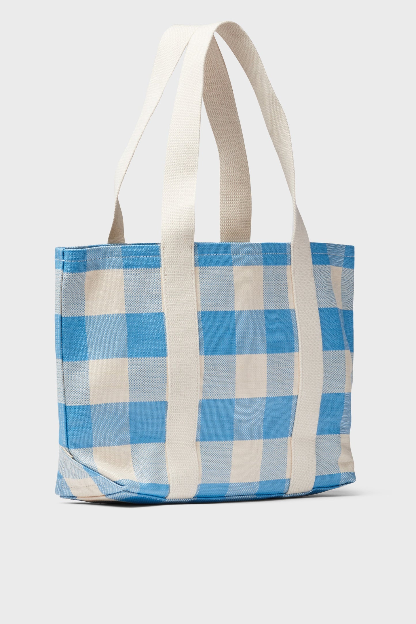 Blue and Cream Gingham Bennett Tote