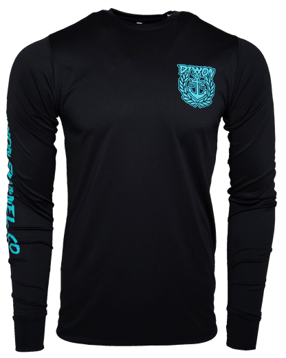 Aqua Salty Crest UV Long Sleeve T-Shirt - Black