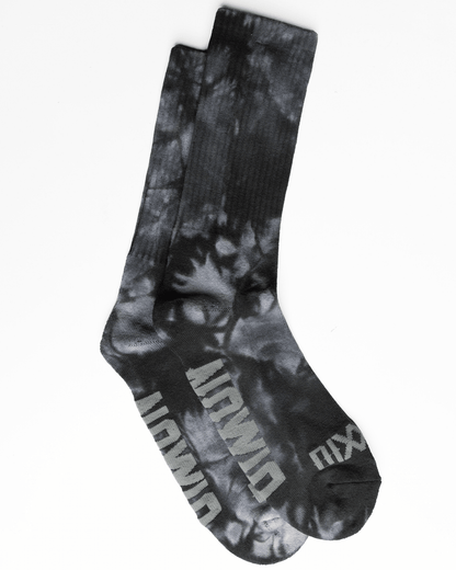 Black Tie Dye Crew Socks