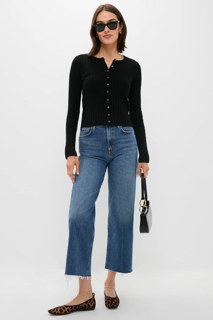 Black Kristin Ribbed Cardigan