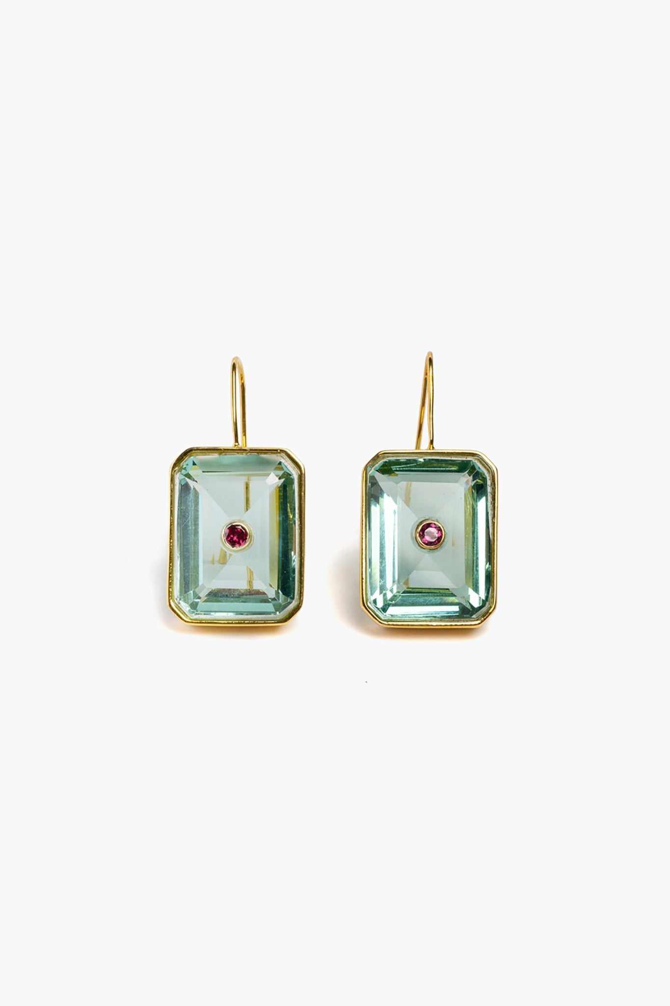 Aqua Tile Earrings