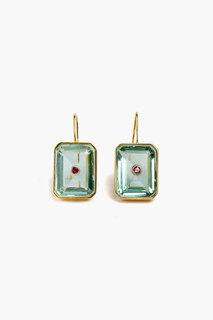 Aqua Tile Earrings