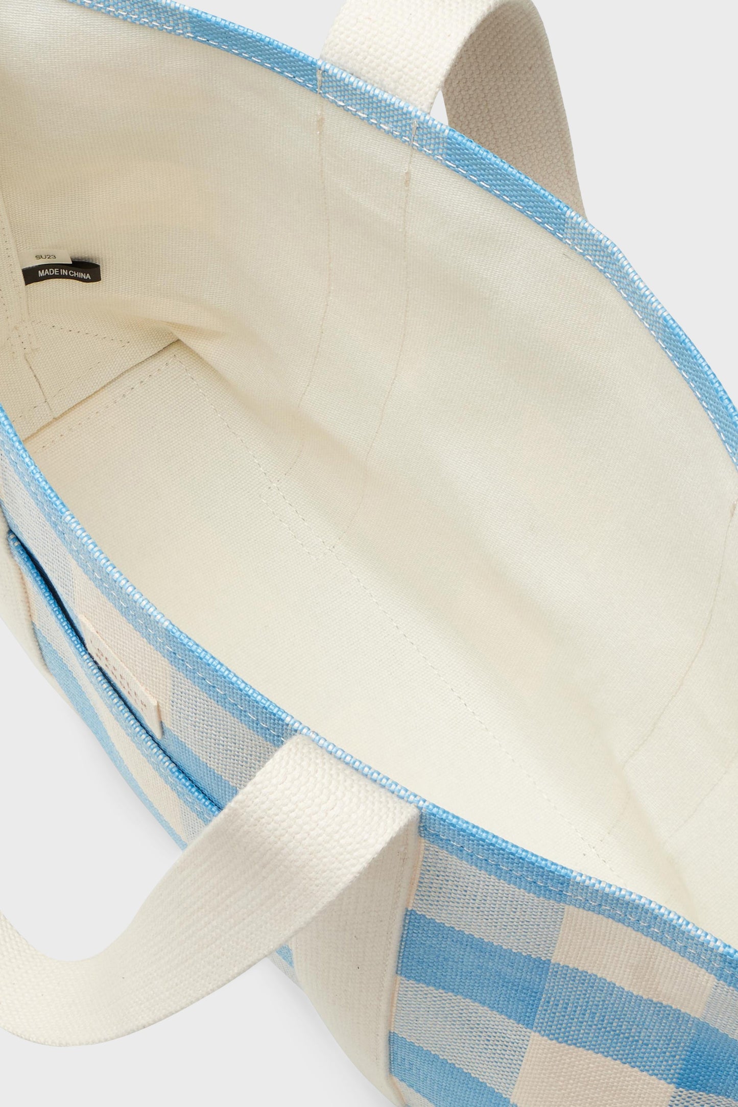Blue and Cream Gingham Bennett Tote