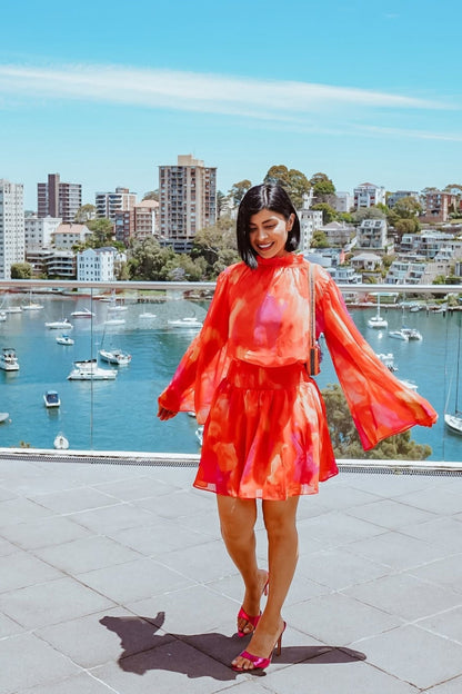 Daenerys Dress - Orange Print | Women's Printed Party Dress