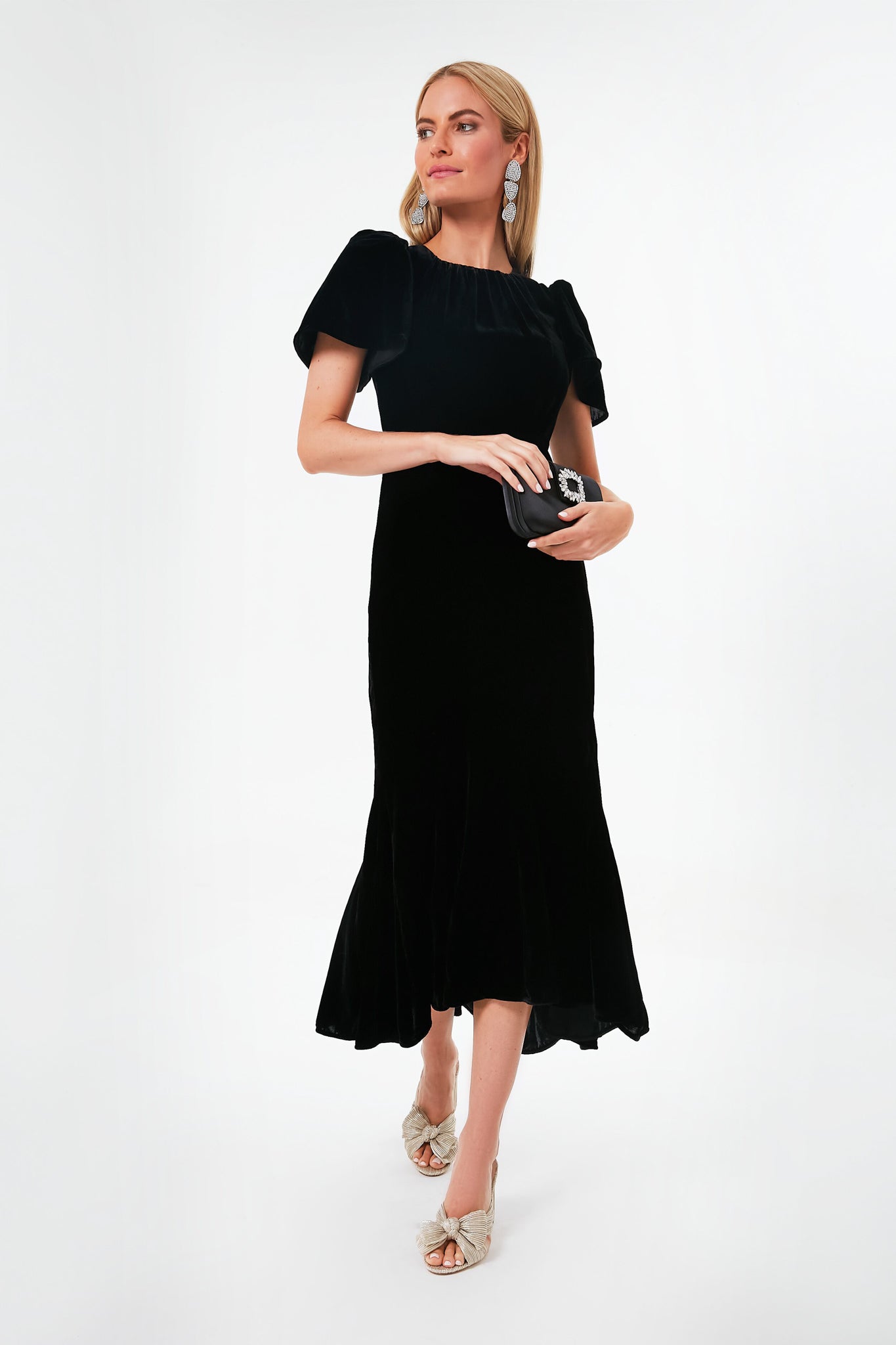 Black Emmy Crystal Trim Clutch