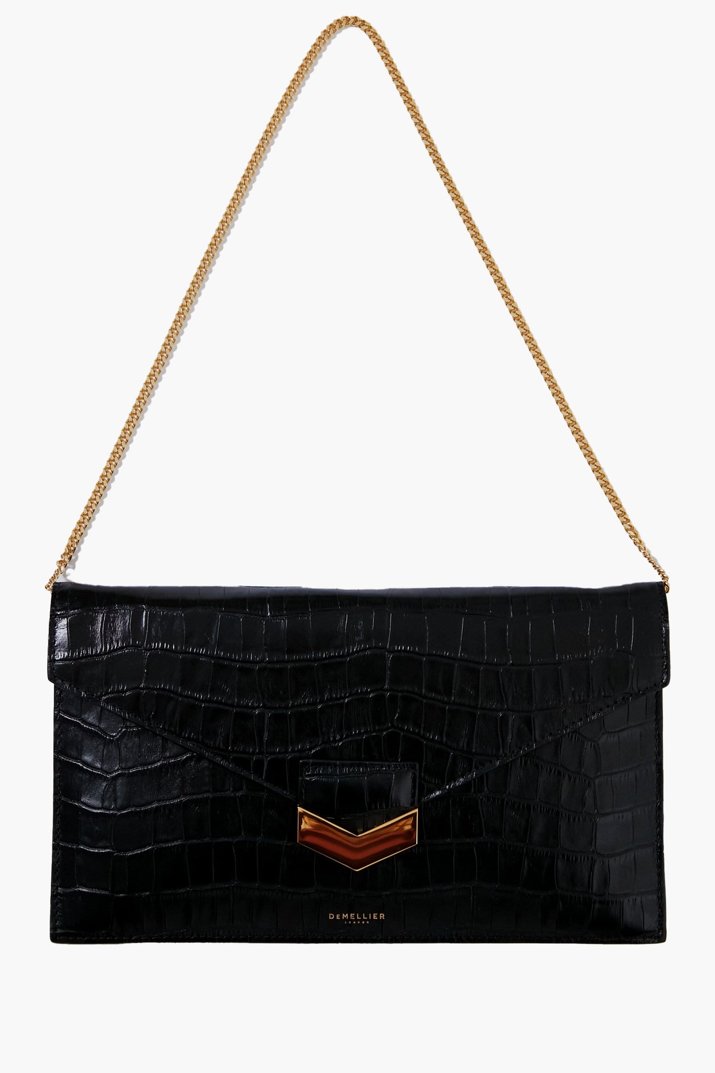 Black Croc London Clutch