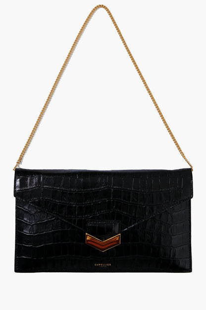 Black Croc London Clutch