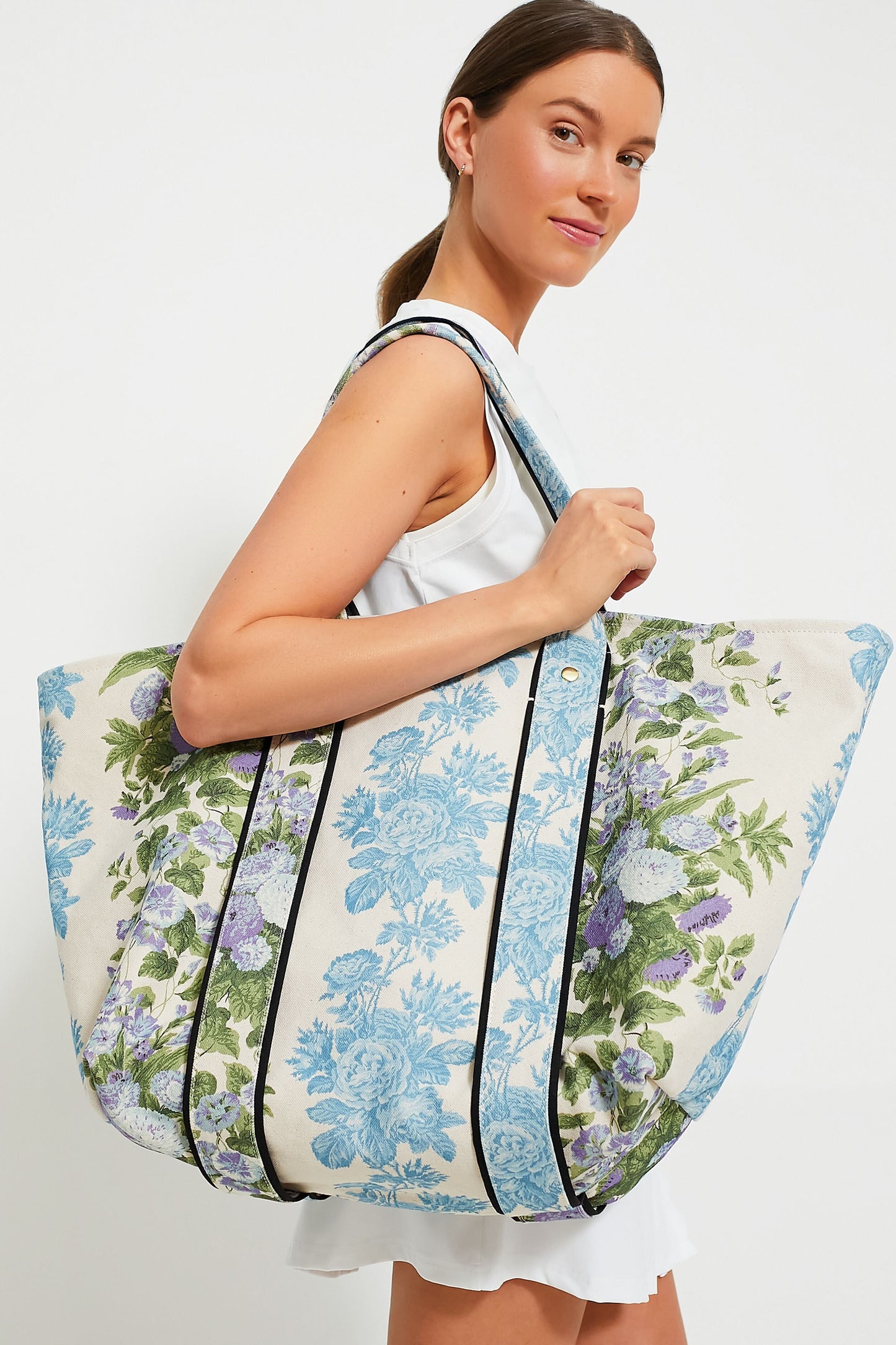 Blue Floral Stripe Giant Trop Avion