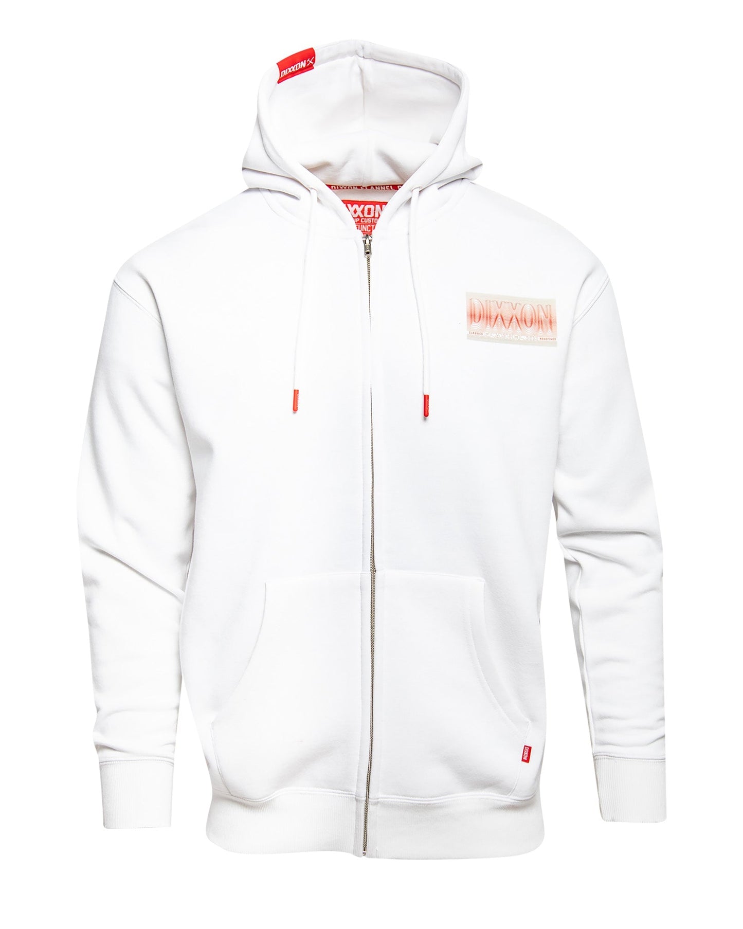 Red Epicenter Zip Up Hoodie - White
