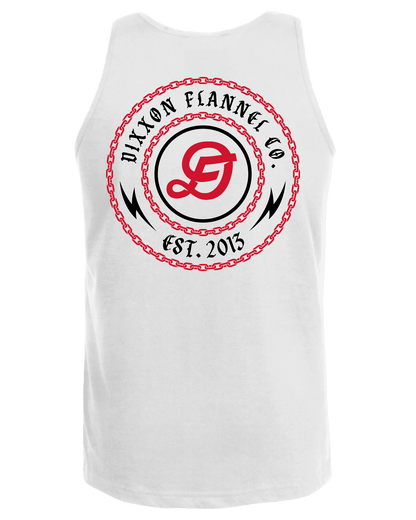 Red & Black Linked Tank - White