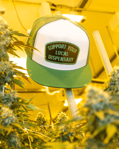 Support Your Local Dispensary Flat Bill Trucker Snapback