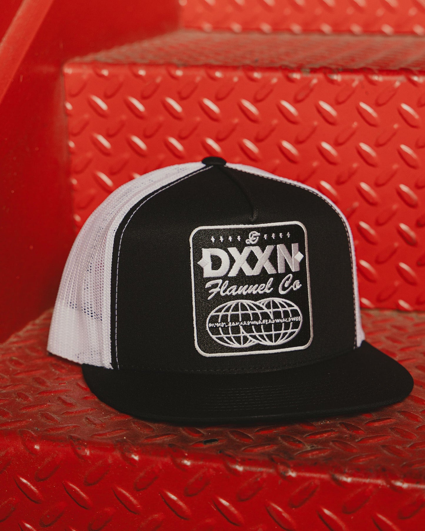 Tech Logo Flat Bill Trucker Snapback