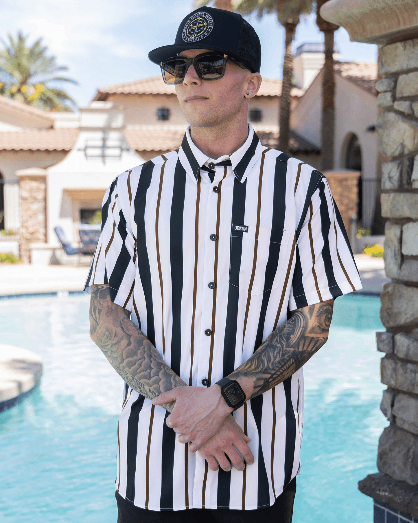 The Marina Party Shirt - Navy & White