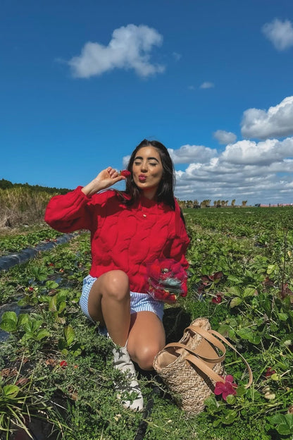 Hadi Knit - Red | Women's Relaxed Fit Knit Jumper