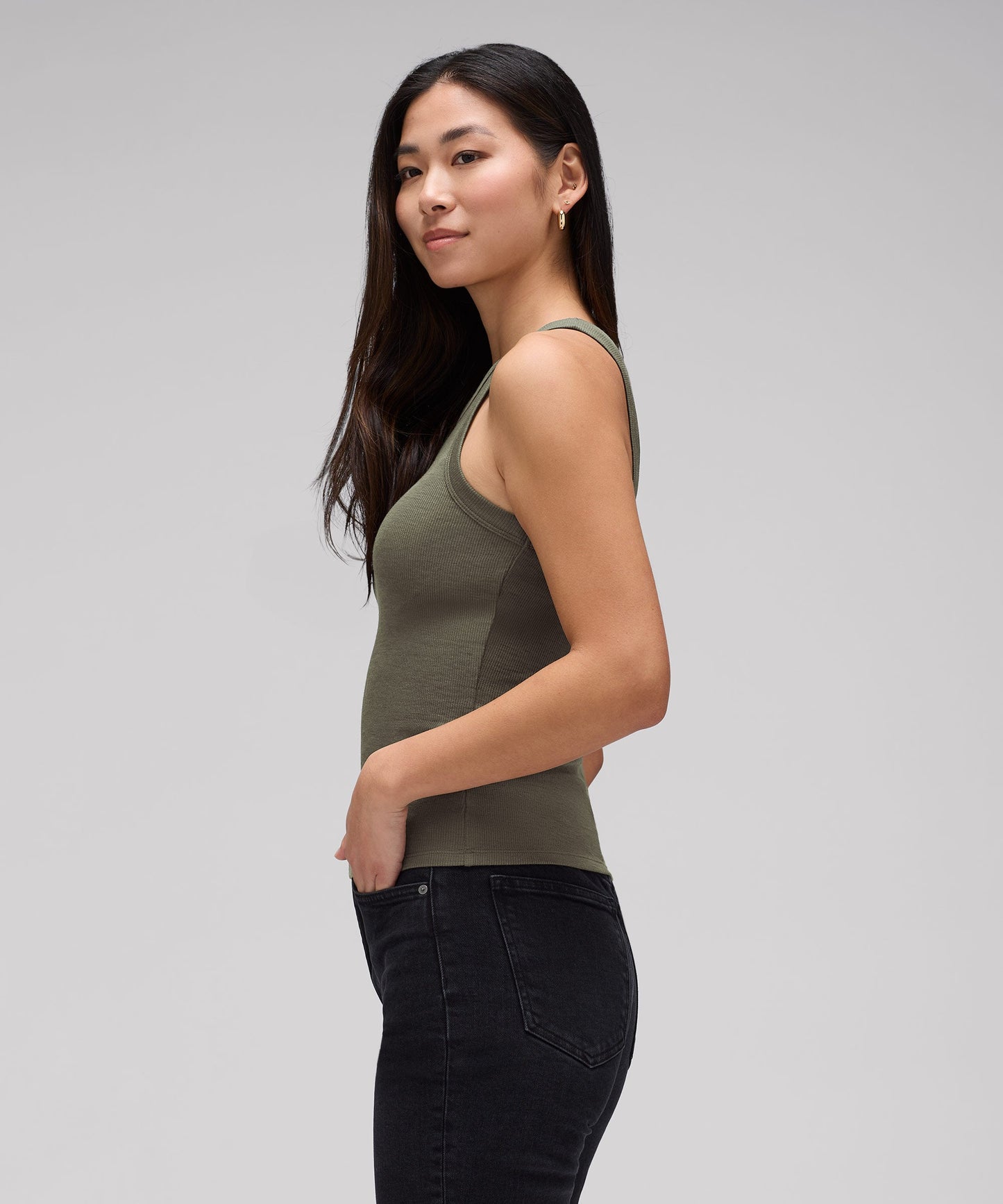 Women's Merino Rib Racer Tank