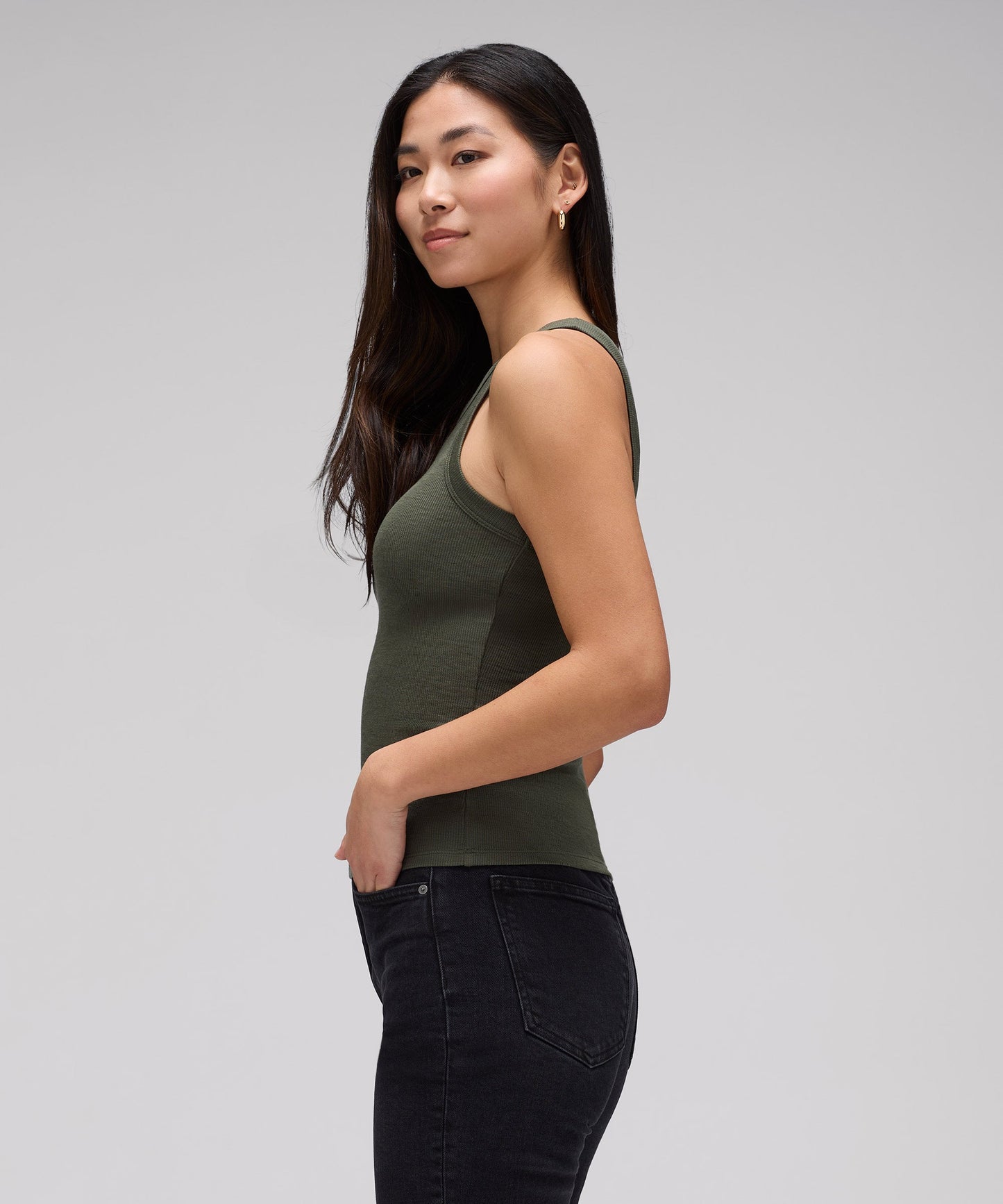Women's Merino Rib Racer Tank
