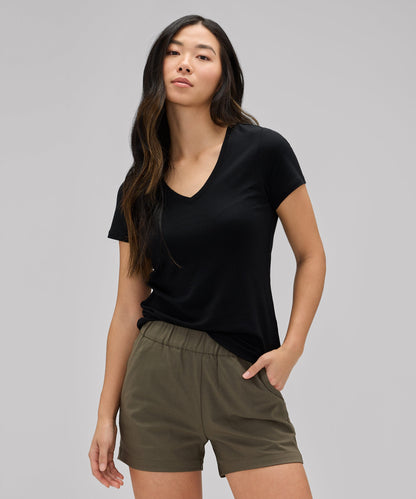 Women's Petite Merino V-Neck T-Shirt