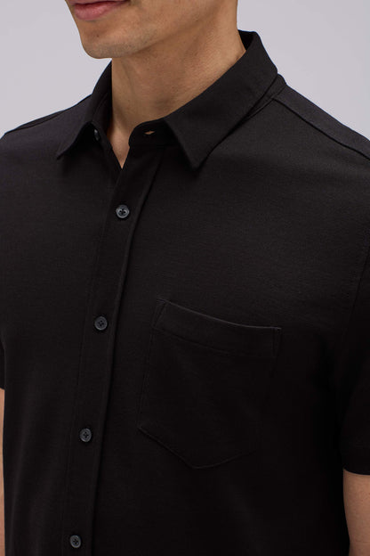 Men's Short Sleeve Merino Button-Up