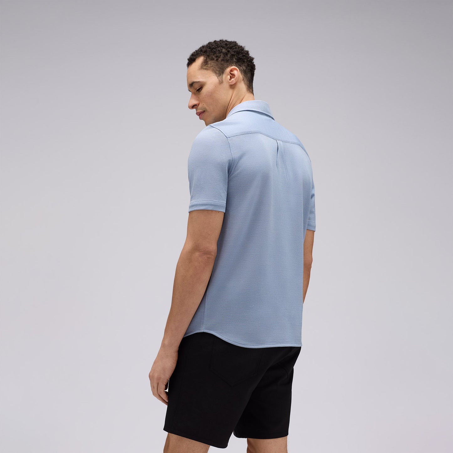 Men's Short Sleeve Merino Button-Up