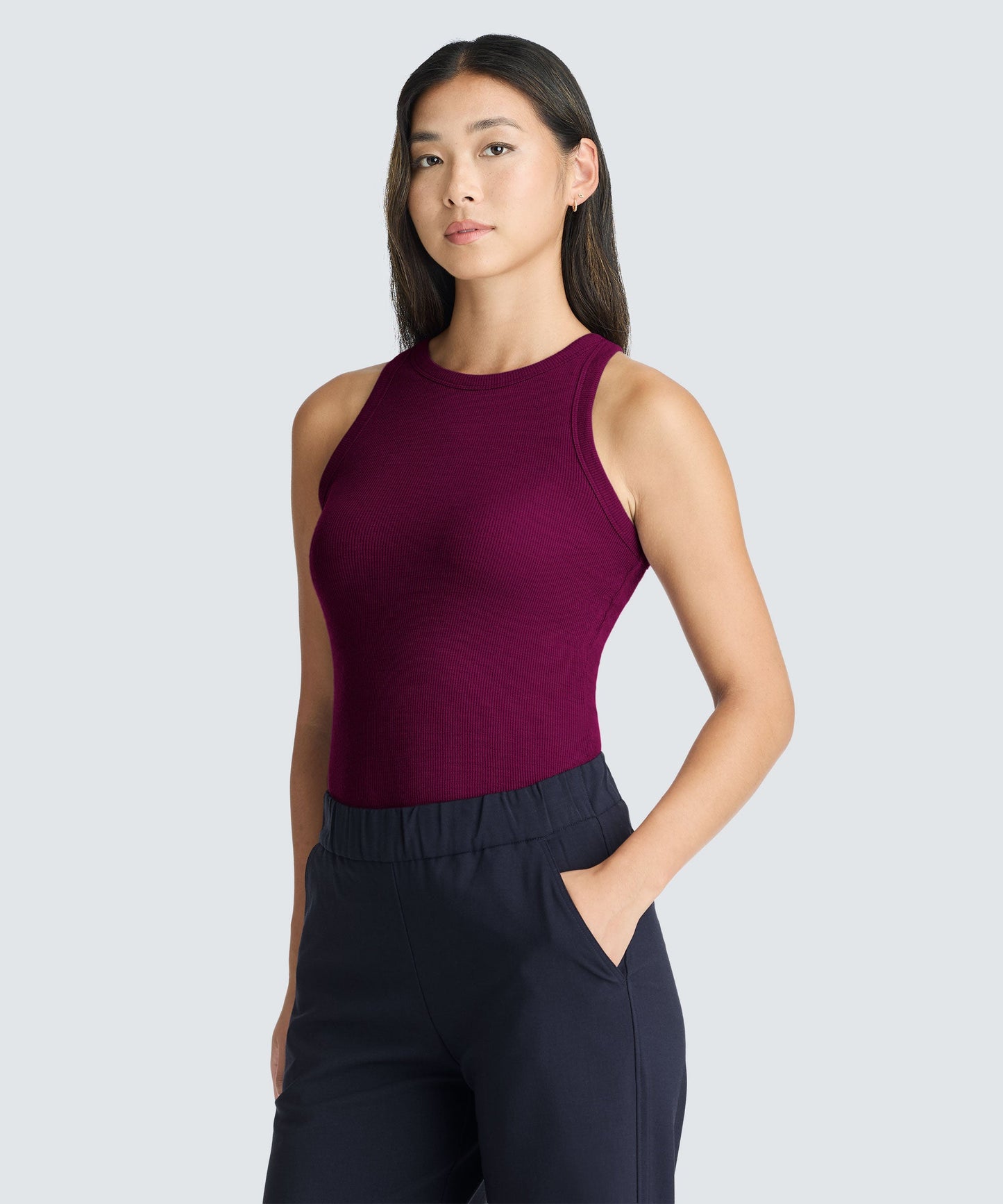Women's Merino Rib Racer Tank