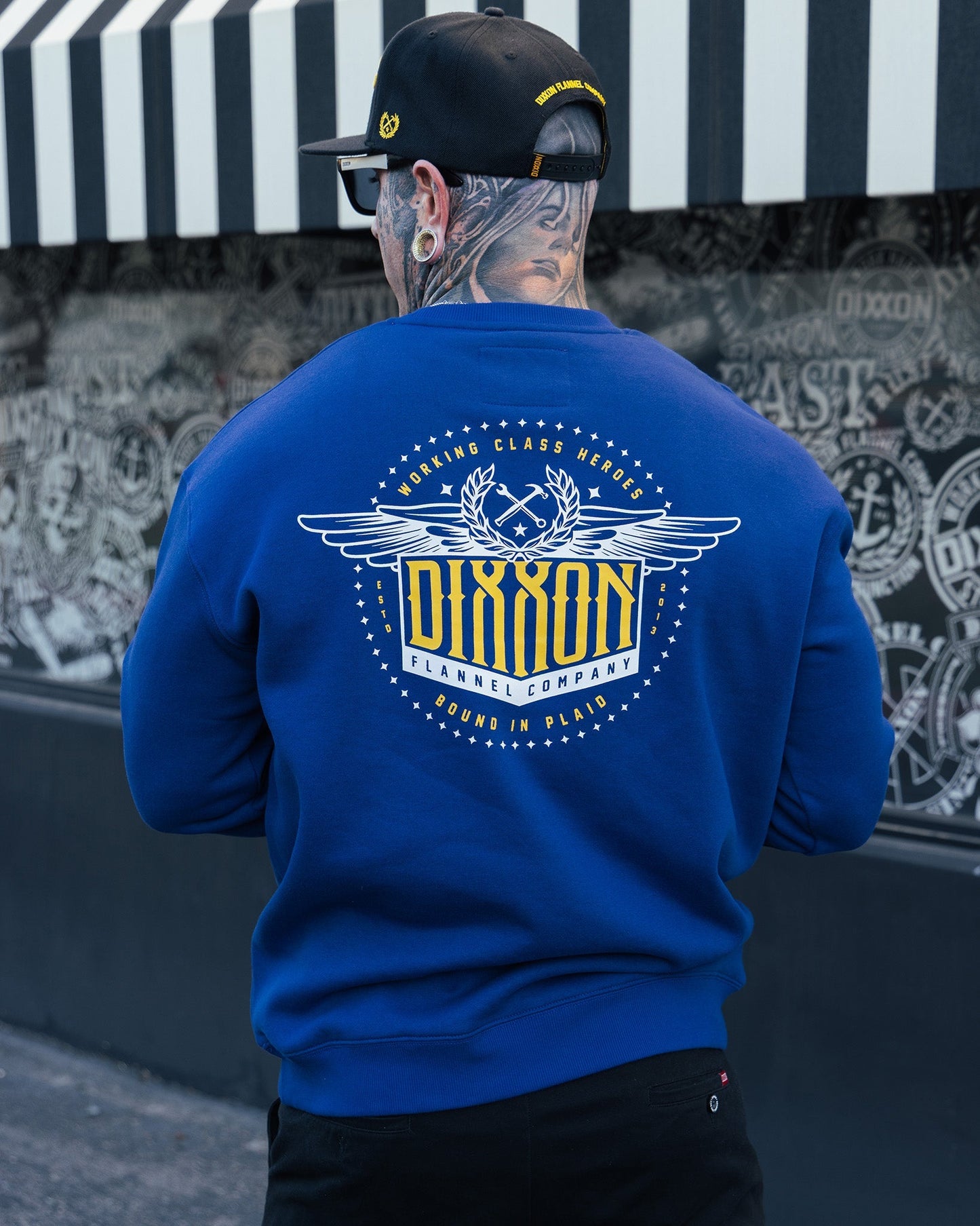 White & Gold Sealed Crewneck Sweatshirt - Royal Blue