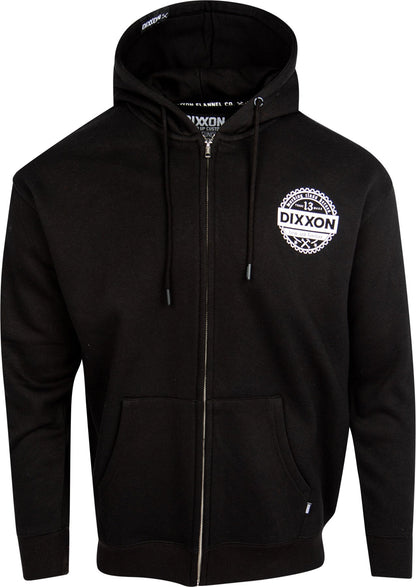 White Working Class Gear Zip Up Hoodie - Black