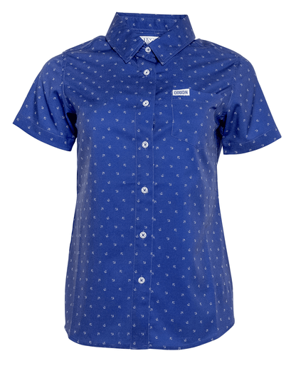 Women's Avery Party Shirt - Blue & Gray
