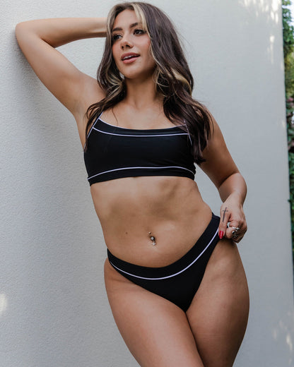 Women's Black & White Coastline Bikini Top