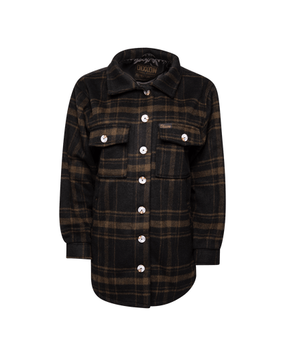 Women's Long Shacket - Brown & Black